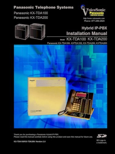 Panasonic Kx-tda200 Maintenance Console